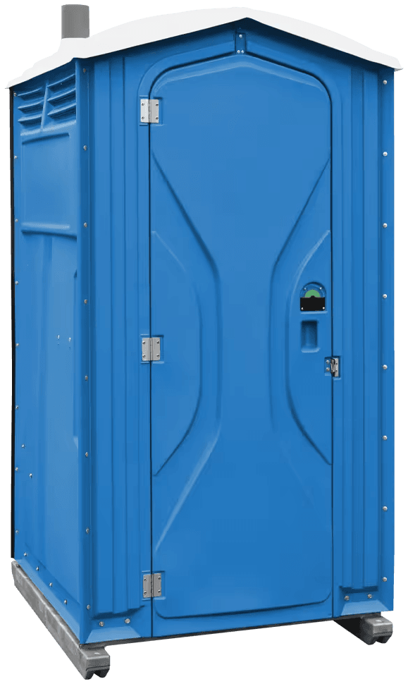 Standard portable toilet, three-quarter view